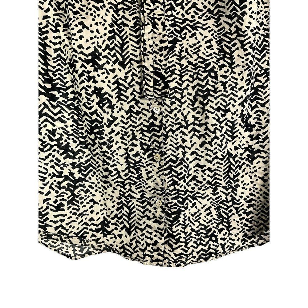 J. Crew Strada Fan Placket Perfect Shirt, Black/Cream, 100% Cotton, size 4 - Picture 9 of 13